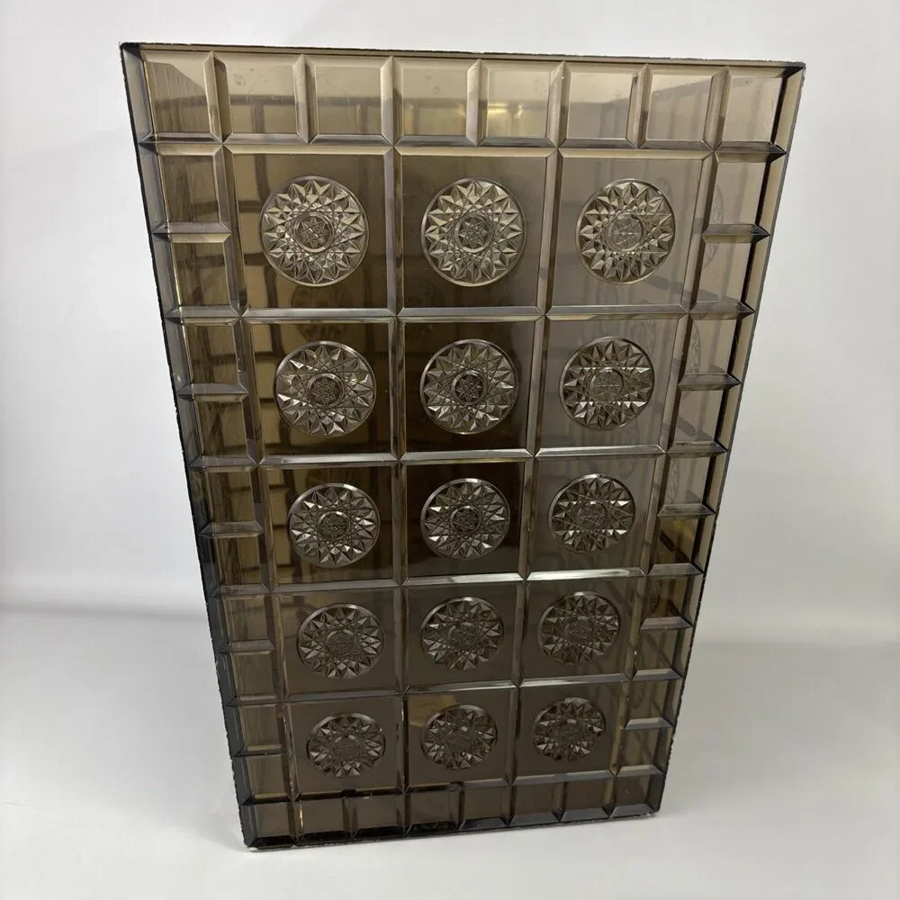 Vtg MCM Starburst Smoked Brown Geo Plastic Wastebasket – Reflections by Festival
